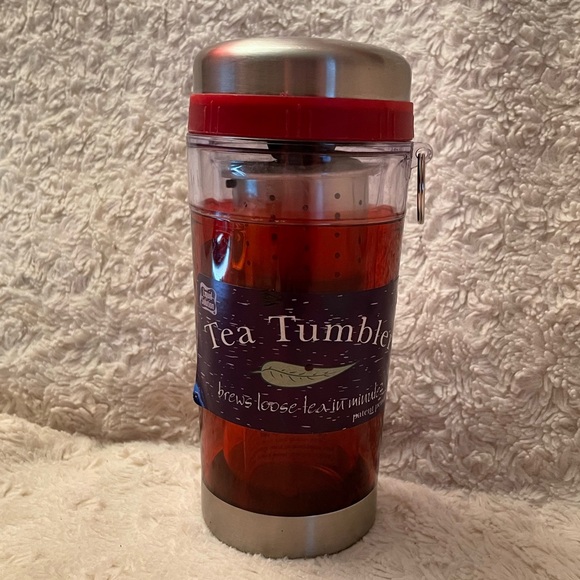 Liquid Solutions TEA-ZER Red Tumbler Loose Leaf Tea Brewing Travel Mug 10oz - Picture 1 of 5